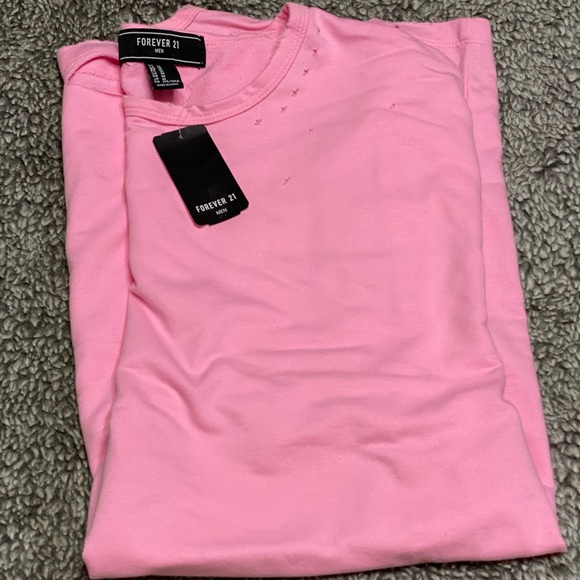 3️⃣for$25💗NWT Forever 21 Pink Distressed Tee - Picture 4 of 7